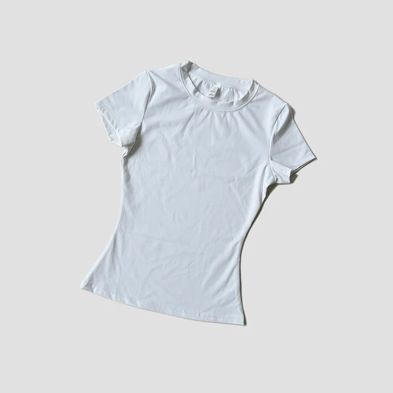 White seamless workout tee