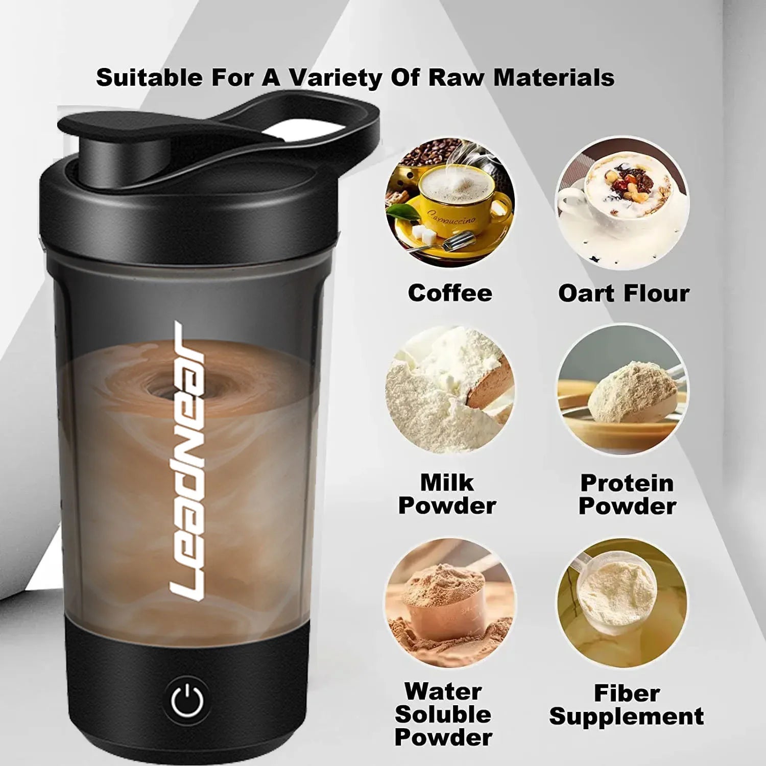 Portable blender suitable for coffee, oat flour, milk powder, protein powder, water soluble powder and fiber supplements